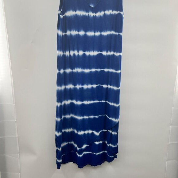 Design History Sleeveless Striped Hi Low Dress Blue/White V-Neck Size Large - Picture 5 of 8